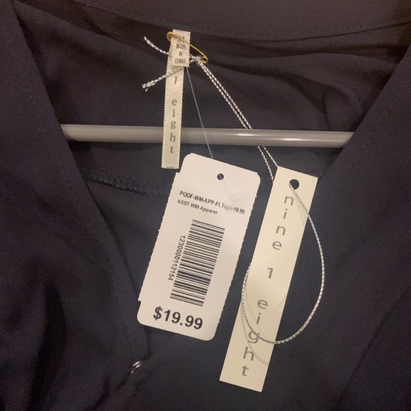 NWT Nine 1 Eight Long Sleeve Sheer Black Blouse, Size Medium - Picture 7 of 9